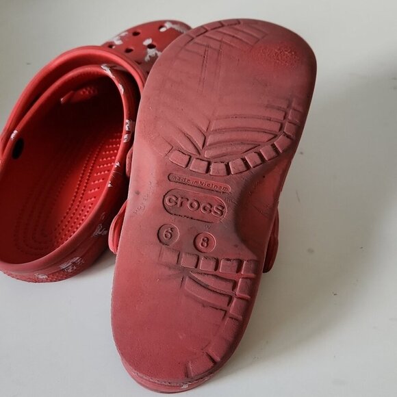 CROCS | Lobster Clogs Slipons Sandals Scarlet Red Mens Sz 6 Womens Sz 8 - Picture 5 of 5